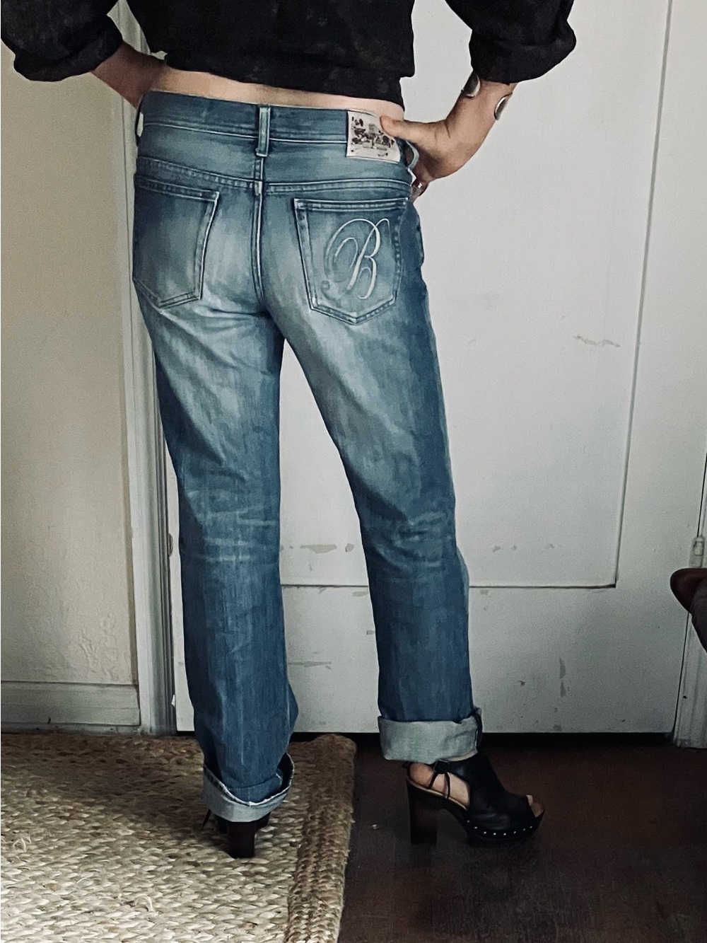 Burberry Black Label Denim with Distressing/Knee Patch Japanese Market 32